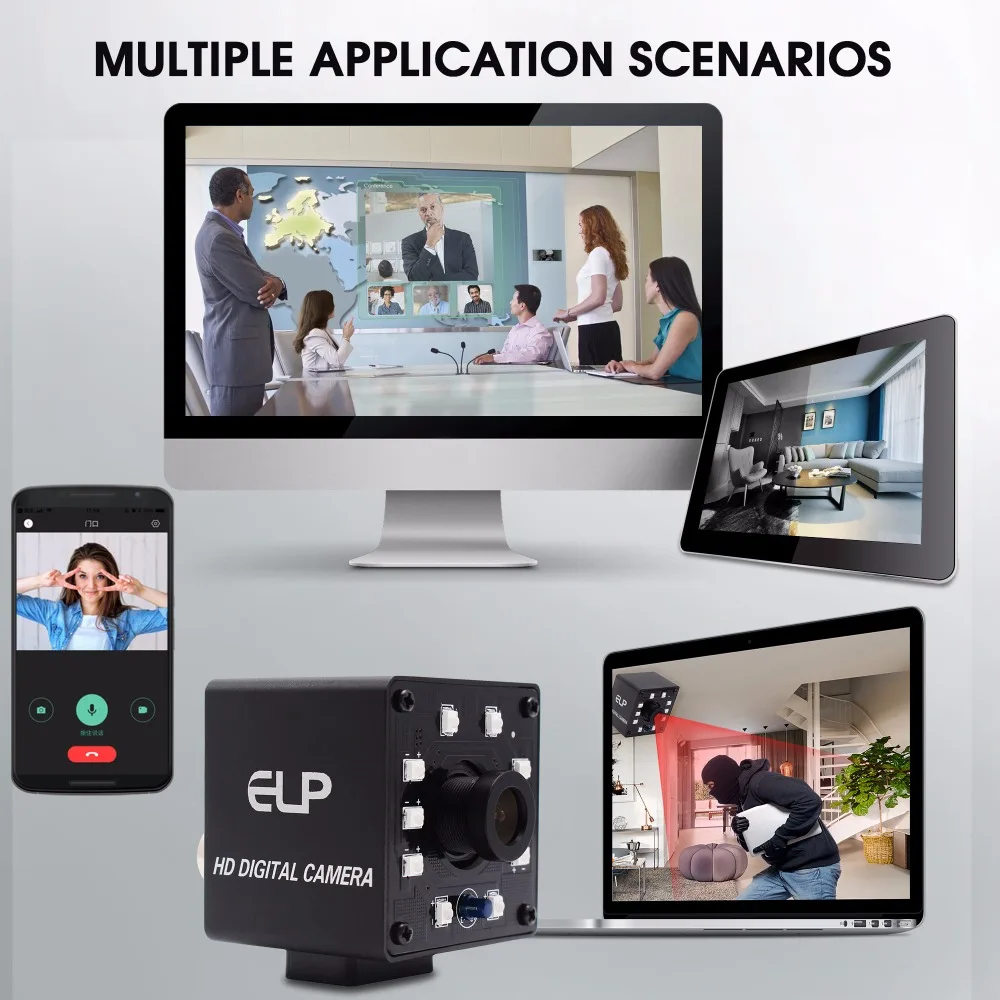 ELP 2 мегапиксельная USB веб-камера full HD день и ночной инфракрасный Камера видеонаблюдения USB с 10 шт. ИК-светодиодов