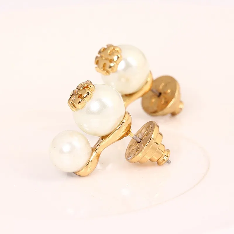 

French Earrings Ear Studs For Lady Enamel Pearl Luxury Jewelries Top Quality Pop Accessories New Arrival Wholesale