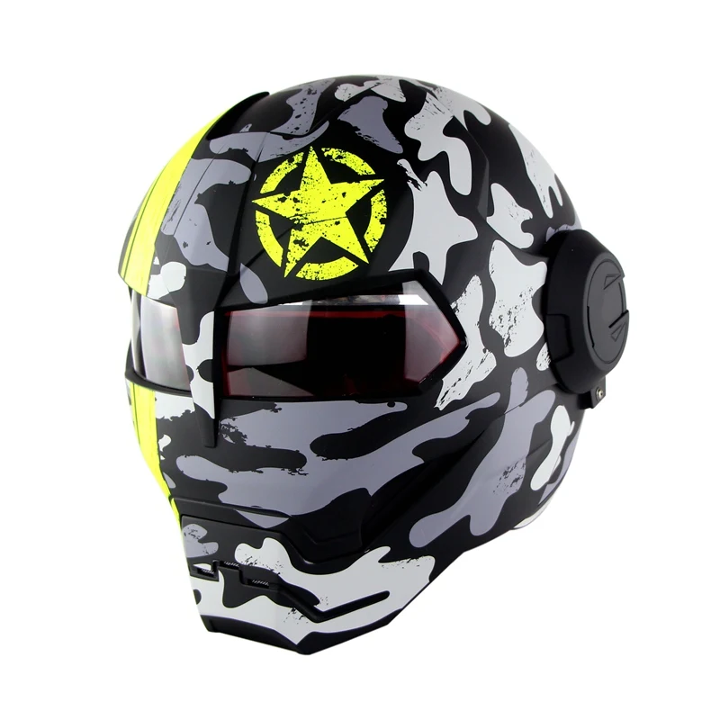 SOMAN 515 персонализированные Железный человек мотоциклетный шлем флип Verspa Ironman череп Capacetes Monster Casco DOT одобрение - Цвет: Matte Navy