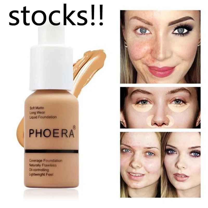 

PHOERA Soft Matte Long Wear Foundation Liquid Face Makeup full Coverage Naturally Oil-controlling Lightfeel Cream drop shipping