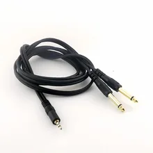 1 pc Banhado A Ouro 3.5 milímetros 3 pólo Stereo Masculino para Dual 6.35 milímetros Masculino Mono Macho M/M Y Splitter Cabo para o Telefone para Mixer 5ft/1.5 m