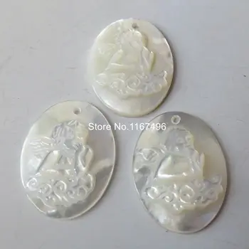 

100pcs/lot 15x20mm Natural Drilled Angel Thinker Mother Pearl Angel Mother of Pearl shell MOP for DIY Jewelry