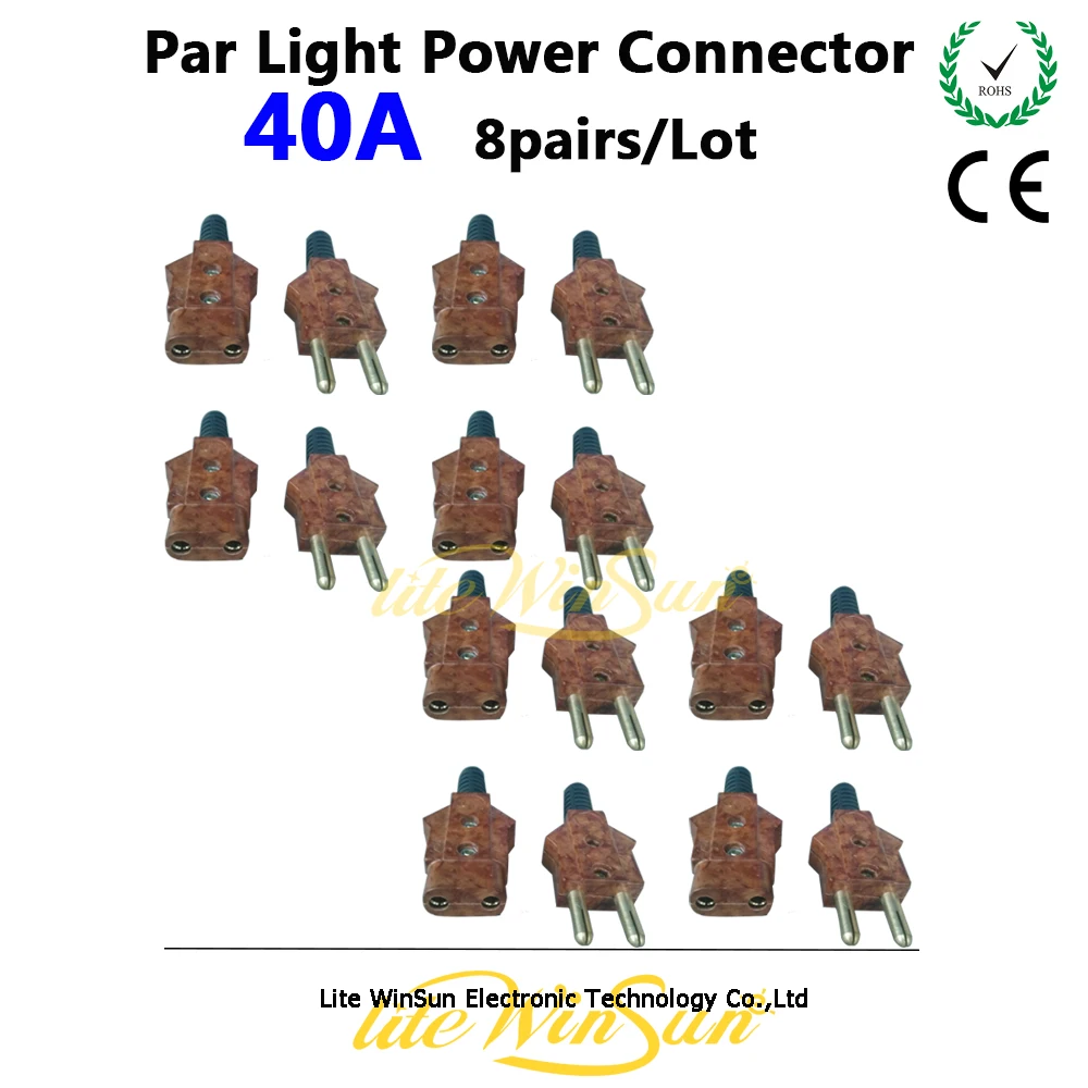 Litewinsune 8 Pairs 40A Par LED Lighting Plug Daisy Chain Power Cable Connectors DJ Equipment Accessories Repair Parts