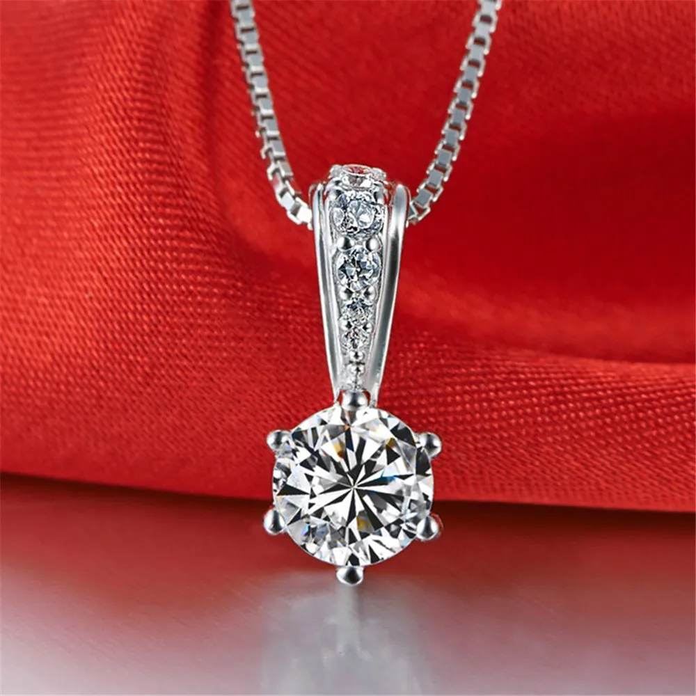 Wong Rain Classic 100% Серебро 925 пробы колье с кулоном из моисанита юбилейная Свадьба