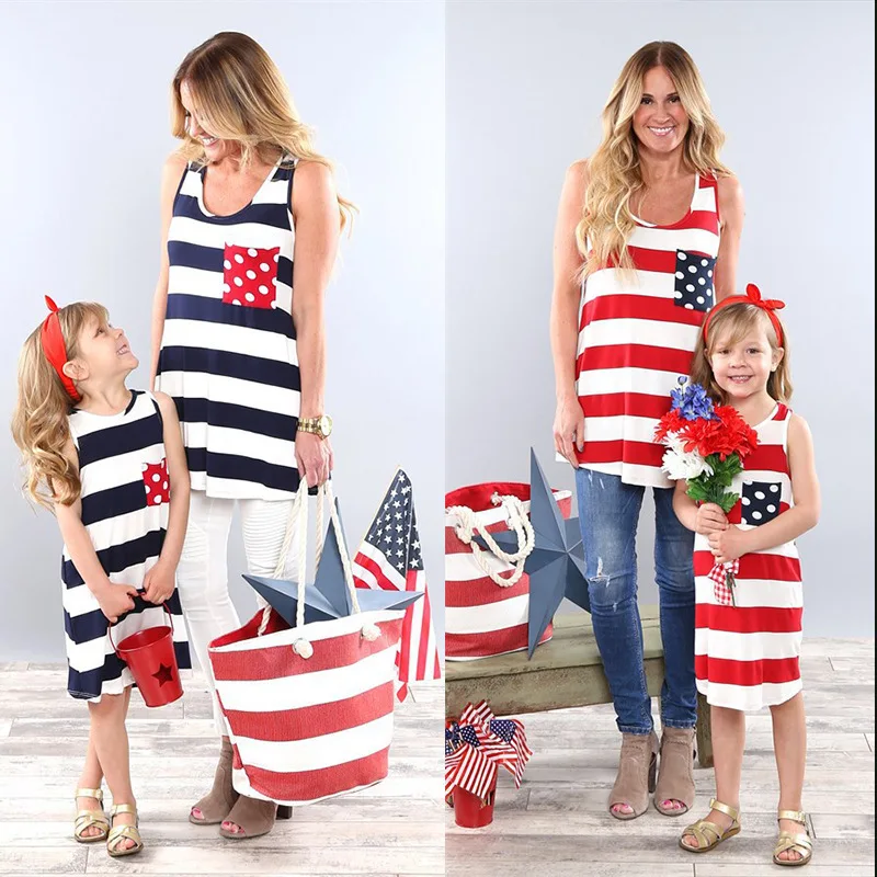 

Mother Daughter Dresses Family Matching Outfits Sleeveless Family Look Matching Clothes Mom And Daughter Dress Drop Shipping