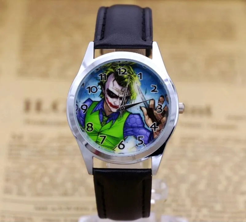 

2017 Hot sales Clown BOYS Cartoon Watch Fashion Lovely Girl Children Watches PU Strap Quartz Wristwatch Kids Dress Clock