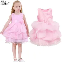 Тотальная распродажа, vestido infantil одежда от «Aile Rabbit», платье для девочек модное платье для девочек Свадебная вечеринка, пышное платье принцессы, платье с цветочным принтом детская одежда