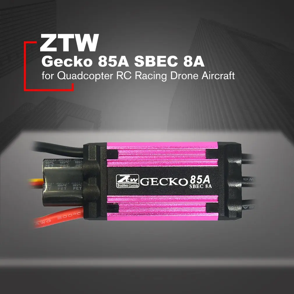 

ZTW Gecko 85A Brushless ESC Electronic Speed Controller with 8A SBEC for Quadcopter RC Racing Drone Aircraft Ductile helicopter