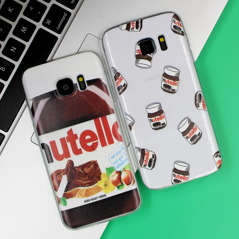 Nutella Сердце чехол для iPhone 5 5S 6 6 S 7 Plus чехол s пончики для samsung Galaxy S3 S6 S7 край S8 плюс J5 A5 Grand Prime чехол