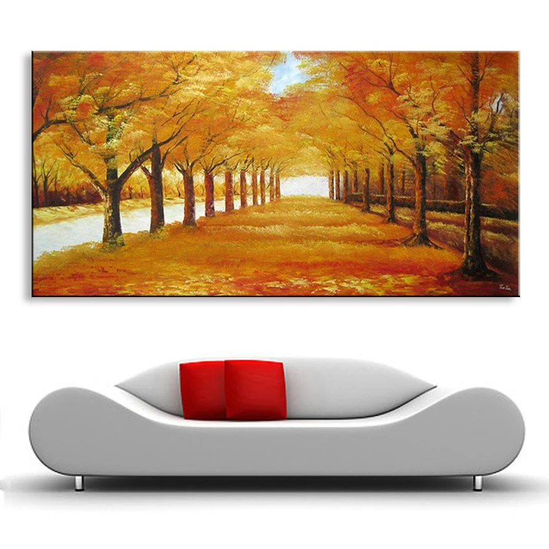 

oil painting Abstract oil painting hand painted Golden woods oil painting living room bedroom restaurant use Decorative DY-118