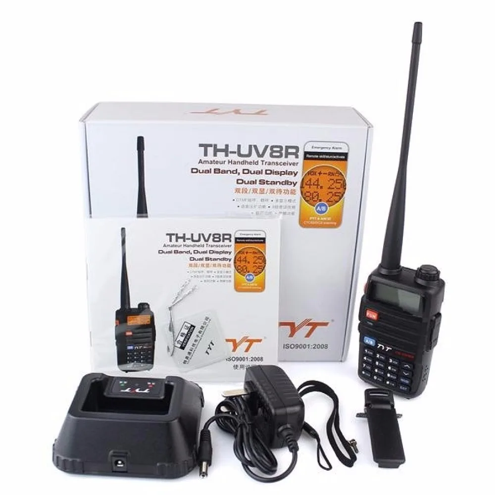 TYT TH-UV8R ham двухстороннее радио Двухдиапазонная 136-174 МГц и 400-520 МГц 5 Вт экран дисплей рация и антенна с высоким коэффициентом усиления трансцивер