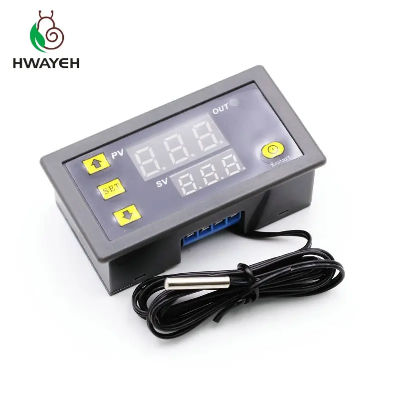 

W3230 AC110V-220V DC12V Digital Temperature Controller Red And Blue Display 20A -55-120 Degree Temperature Measurement Data Save