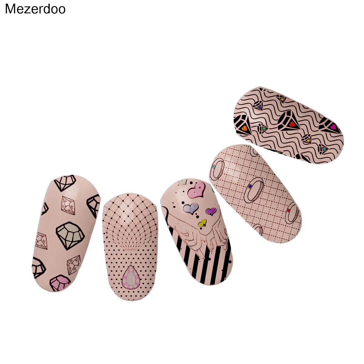 Kits de Manicure Imagem do Selo + 96 Deixa Flores Crânio Animais Unha Art Stamping Template Placa Slots Coleção Bolsa Define Rosa 10 Pcs 4 10 pcs Deixa Flores Crânio Animais Nail