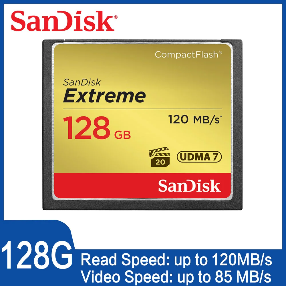 Карта памяти SanDisk Extreme CompactFlash 16 ГБ 32 ГБ 64 ГБ 128 ГБ CF карта богатый 4 K HD видео SDCFXS 800X VPG-20 120 МБ/с