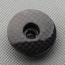 NO LOGO Bicycle Headset 3K glossy Carbon Fiber Handlebar Top Cap Bicycle Headset Top Cap Stem Cover MTB Bike Parts 6g