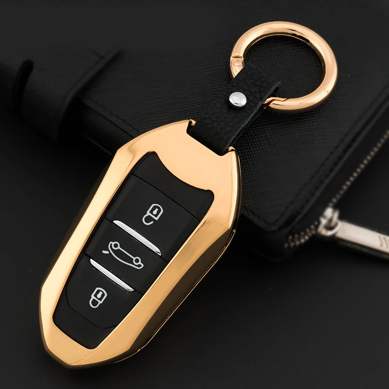 

1Set Zinc Alloy Car Key Cover Case Shell Keycase For Peugeot 4008 ds6 ds5