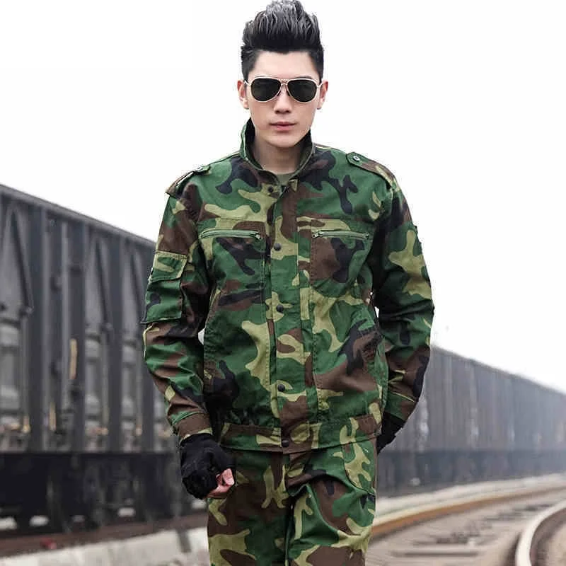 

(10 set-Top&Pant)Outdoor cs camouflage suit men's camping field the special combat combat uniform military training clothing