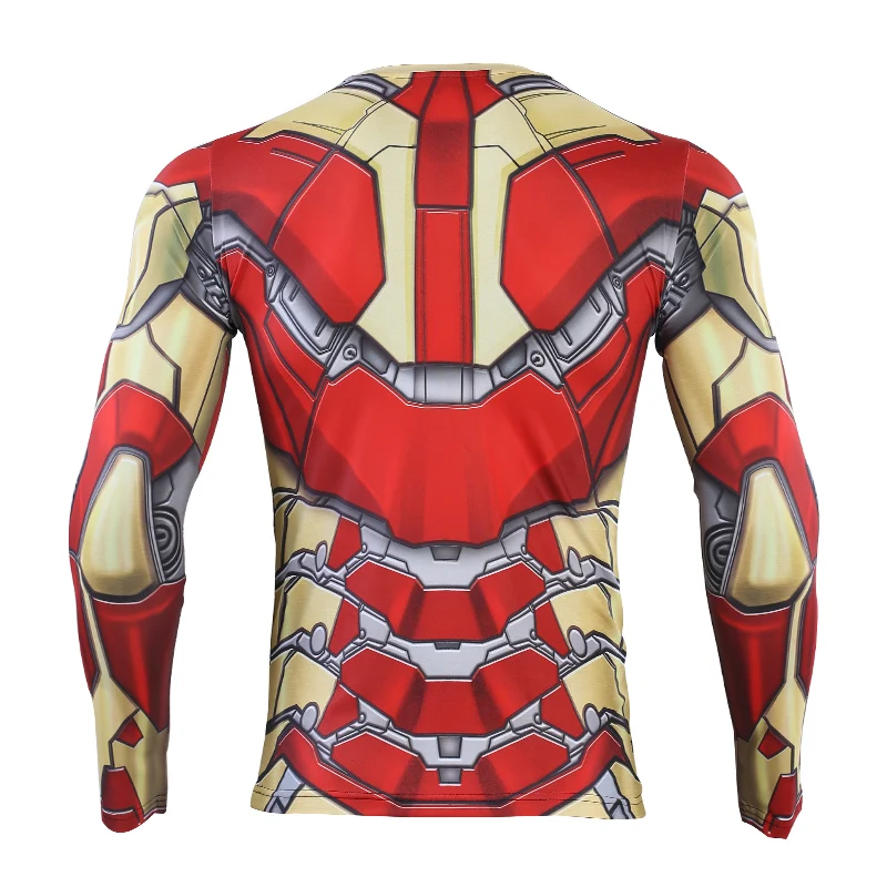 Железный человек MK42 2019 новая 3D компрессионная рубашка рубашки с принтом обтягивающая мужская кофта Косплей быстросохнущая одежда для