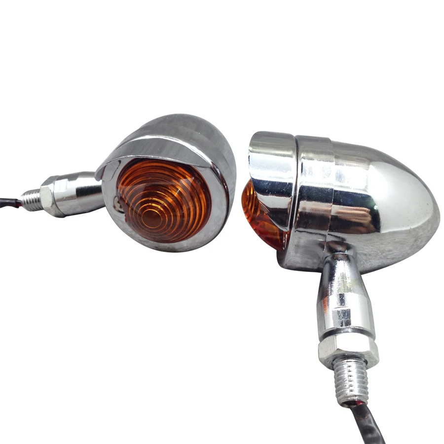 Yecnecty 1 пара хромированных мотоциклетных поворотных сигналов универсальные