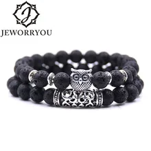 8 мм 16 цветов 2 шт/комплект Сова Лава камень браслет Тигр глаз камень браслет Homme пара талисманы дружбы браслеты и браслеты