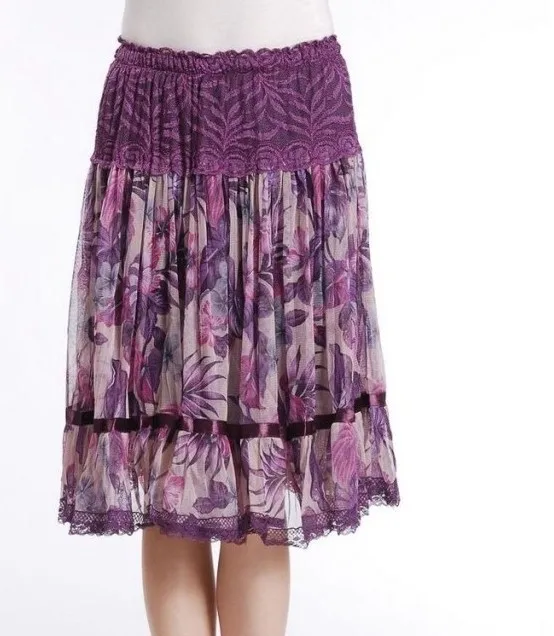 9 цветов; Женская Повседневная облегающая бюст юбка больших размеров с кружевом и принтом, в богемном стиле юбка средней длины A173