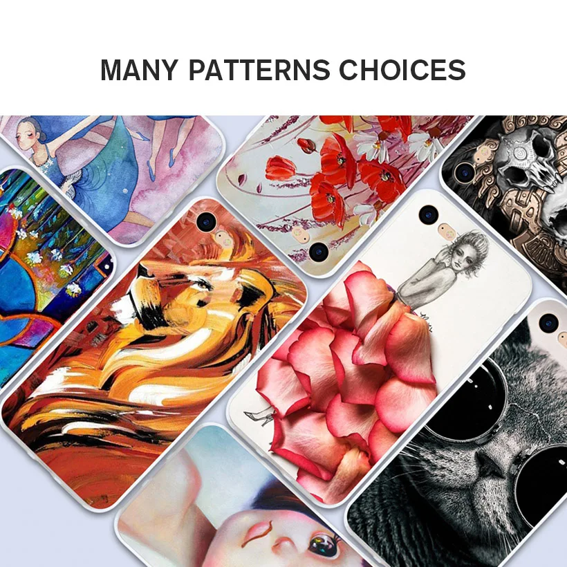 Ojeleye Painted Case For Lenovo A5 Case Silicone Soft TPU Cases For Lenovo A5 Cover Coque Cartoon Animal Flowers Bags 5.45 inch