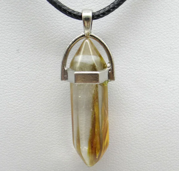 1/шт Natuur stone Gold sand Мексиканский Crazy Stone Zeshoekige Kolom вешалка Kettingen Lederen Mode-sierade |