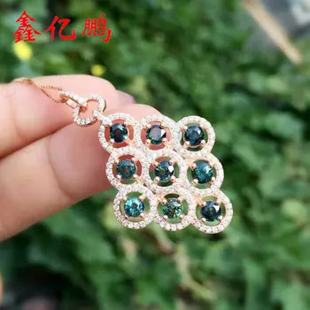 

925 sterling silver with natural sapphire pendant female