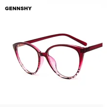 Очки в большой оправе Женские Ретро в форме кошачьих глаз оптическая оправа Мода Классическая оправа для очков пластик художественный бордовый оправа с принтом
