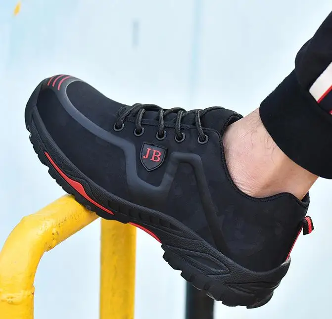 Стальной носок мужские безопасность рабочие ботинки весна осень дышащие на открытом воздухе мужские рабочие Safeti туфли Анти-пирсинг защита
