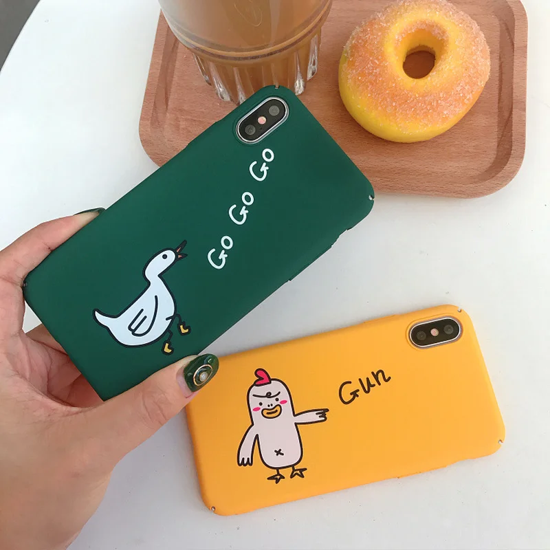 Мультяшная Милая курица чехол для iPhone X 6 XS 6S 7 8 XR MAX Матовый Жесткий Plus задняя
