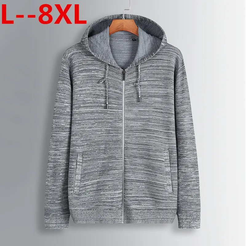

plus size 8XL 6XL 5XL 4XL Men's Sweaters Autumn Winter Warm Cashmere Wool Zipper Pullover Sweaters Man Casual Knitwear Cardigan