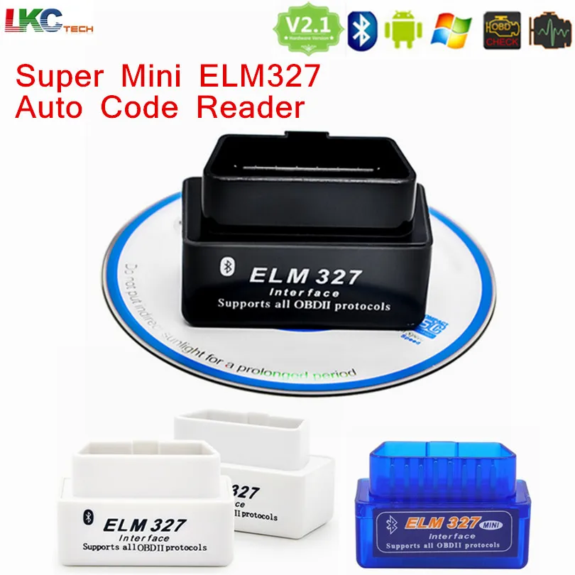 200 шт./лот последняя версия V2.1 Super MINI ELM327 Bluetooth OBD/OBD2 ELM 327 Автомобильный