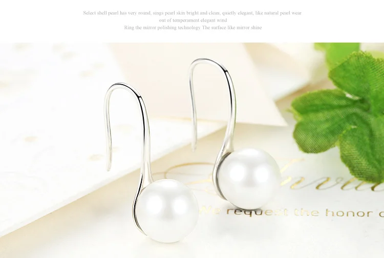 nose ring 4 color 925 sterling silver pure elegant Drop Earrings pearl woman earrings for girls engagement jewelry gift wedding bands