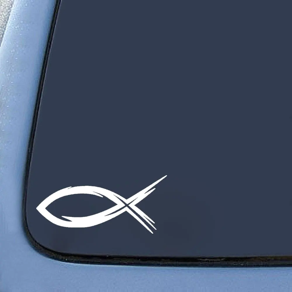 42533 12cm7.6cm Ichthys Fish Decals Car Window Wall Laptop ipad Trucks Tool Boxes Macbook Vinyl Sticker Decal bumper stickers