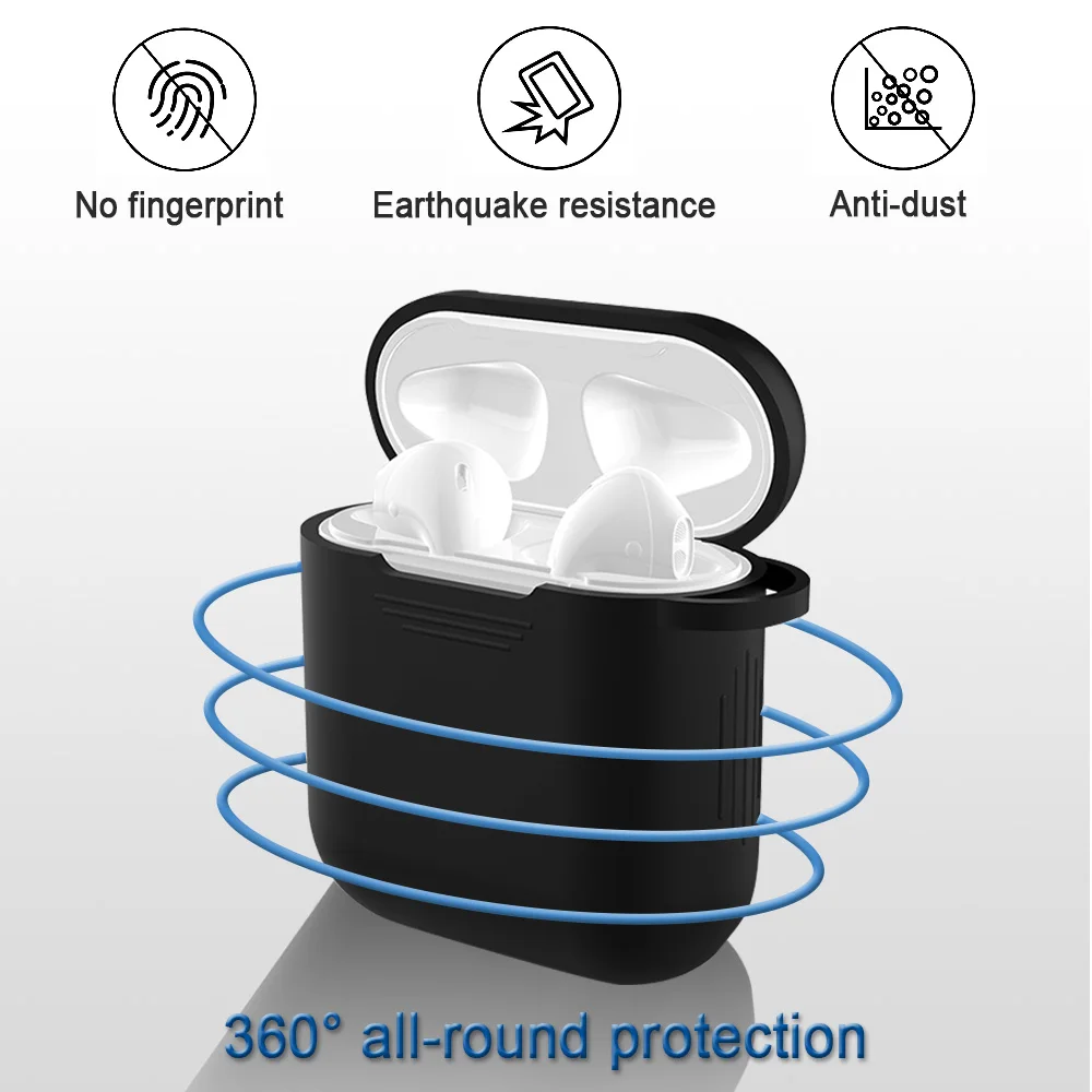 

Soft Silicone Bluetooth Earphone Protective Cover Accessories For Apple Airpods Waterproof Wireless Headset Case Charging Covers