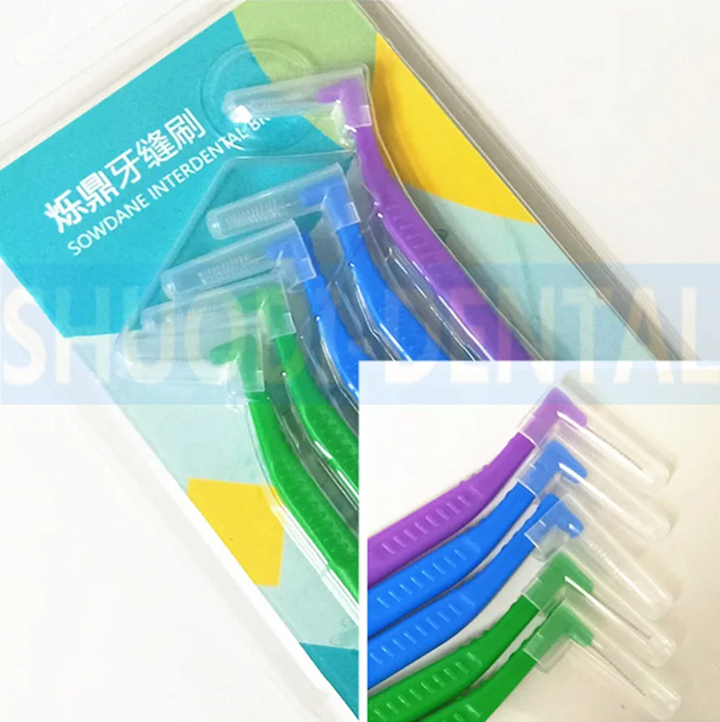 

2 Sets Orthodontic Toothbrush Soft Floss PlasticInterdental Brush L Shaped Toothpick Healthy for Teeth Whitening Oral Care