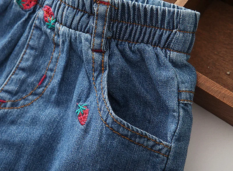 Г. Новые летние модные мягкие джинсовые шорты с карманами для девочек повседневные брюки для малышей Детские шорты детская одежда