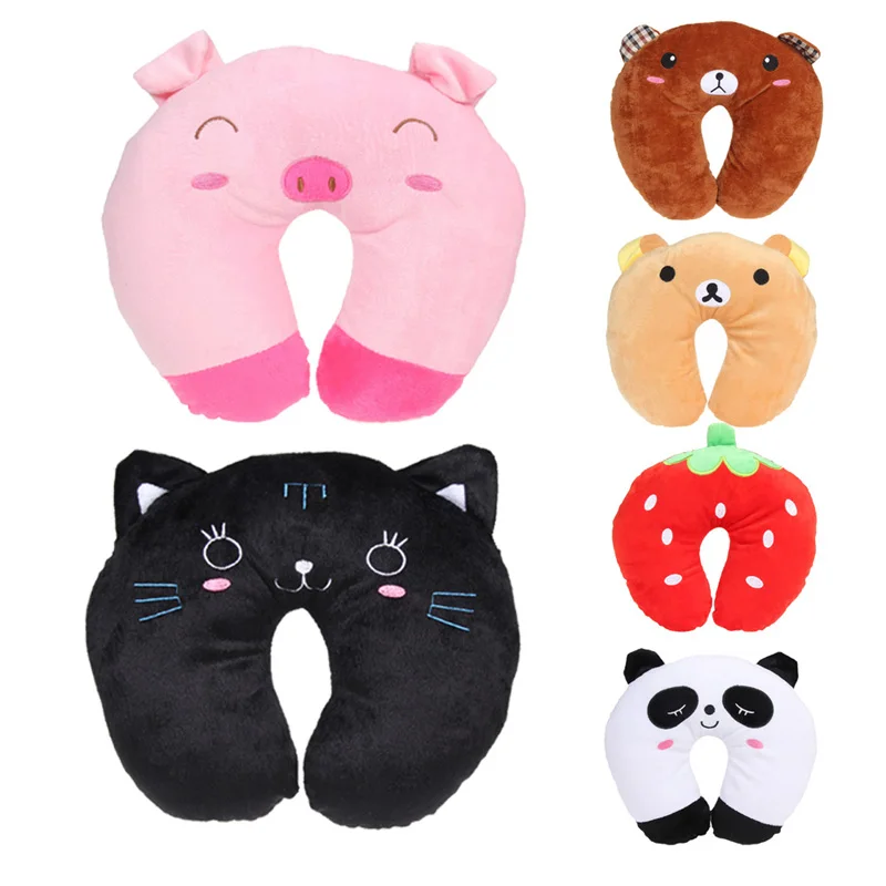 

9 styles Pillow Multi-Color Cartoon Animal U Shaped Travel Pillow Neck Pillow Support Headrest Cushion For Car Airplane Pillow