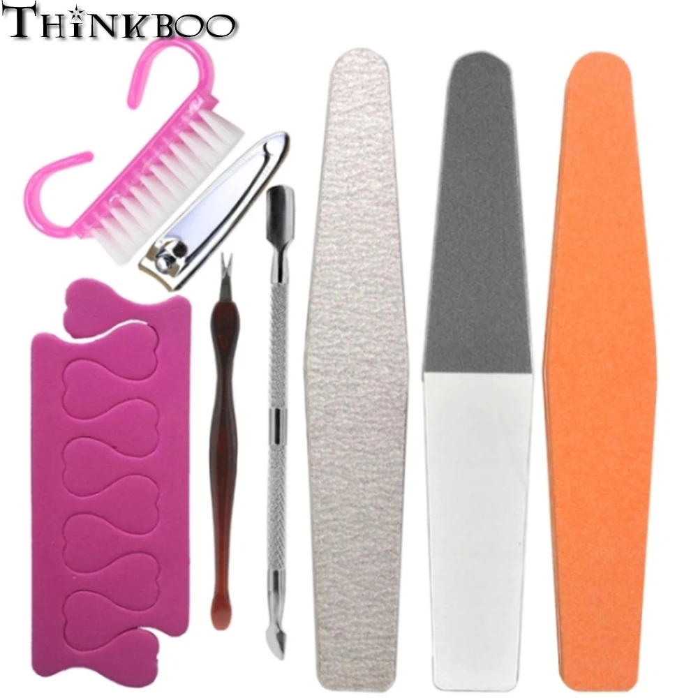 8pcs/1set Nail Art Tool Set Nail File Buffers Manicure kit Double Sided