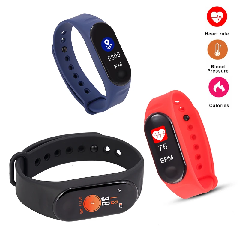 

M3 Smart Bracelet Fitness Tracker Step Counter Activity Monitor Band Alarm Clock Vibration Wristband IOS Android Phone