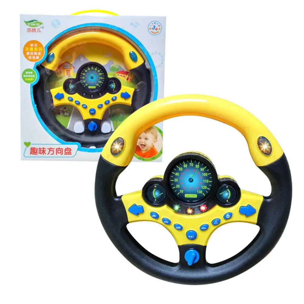 None Baby Musical Simulation Steering Wheel with Light Developing Educational Toys for Children Birthday