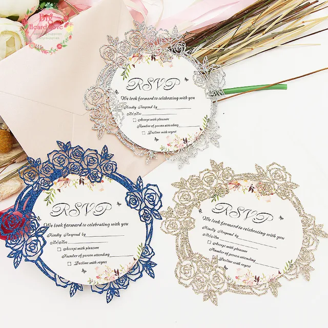 Aliexpress.com : Buy 1set Sample Glitte Paper Invitation ...