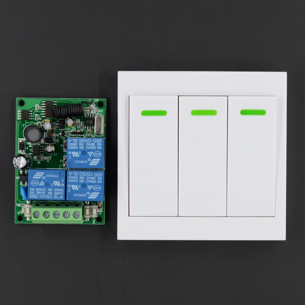 

X35-10A 100~250V 110V 220V 230V 3CH RF Wireless Romote Control Switch Learning Code 3 Button Sticky RF TX Smart Home