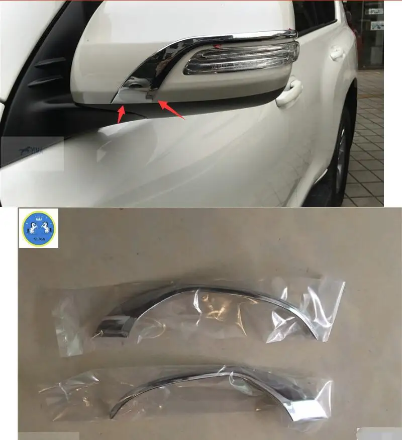 

Lapetus ABS Side Rearview Mirror Strip Decoration Frame Cover Trims For Toyota Land Cruiser 2016