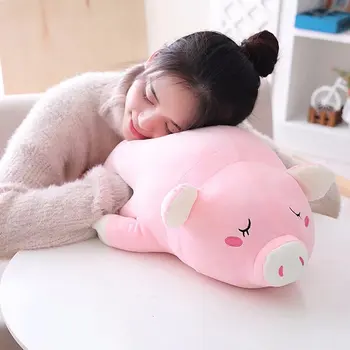 

Cute Pink White Pig Doll Plush Toy Doll Large Warm hands Pillow Cushion 60cm