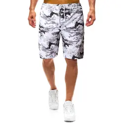 Новые летние пляжные шорты с принтом Мужские модные повседневные быстросохнущие шорты на шнурке