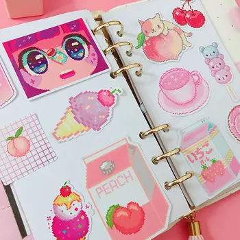 

Pink Stickers DIY Scrapbooking Cute Pink Girl Ice Cream Series Album Journal Project Making Happy Planner Decoration Stickers