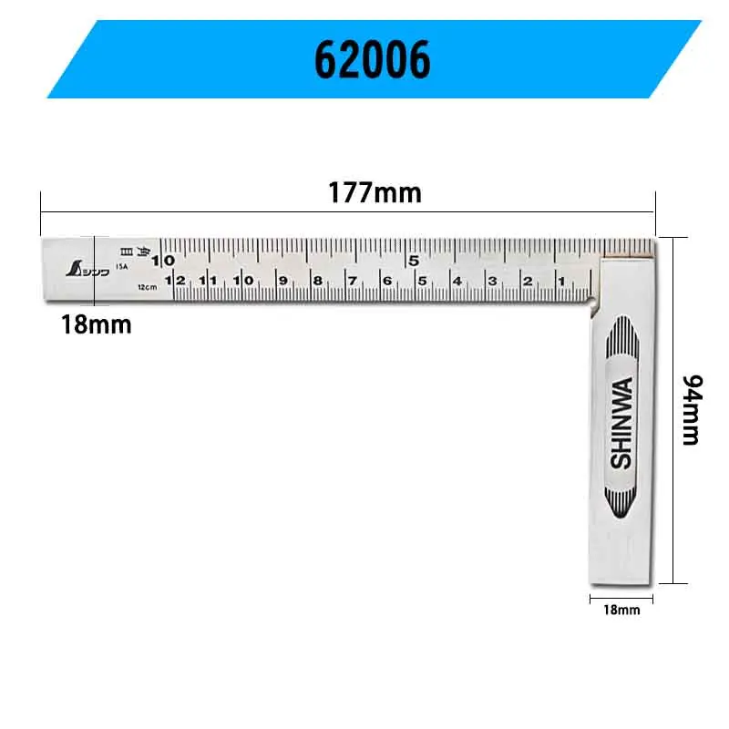 SHINWA Пингвин квадратная линейка 90 градусов нержавеющая сталь Поворотная линейка утолщенная Высокая точность многофункциональная линейка
