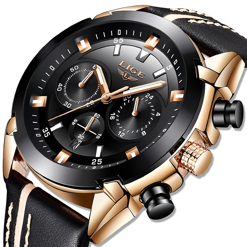

Relogio Masculino LIGE Mens Watches Top Brand Luxury Men's Fashion Business Watch Men's Waterproof Multi-function Quartz Watch